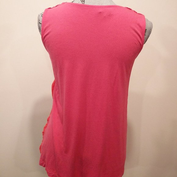 Edit by Jeanne Beker Coral Sleeveless Crepe Pleated Blouse - Picture 7 of 11